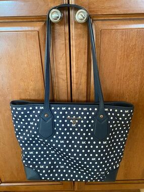 Michael Kors Navy & White Polka Dot Tote